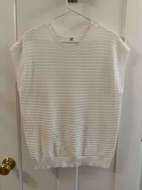 Classic White Sleeveless Knit Top